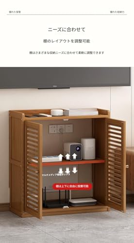Jearios扉付き木製ルーター収納ボックスブラックスクエアMサイズスリムコンパクト放熱通気性良好多層構造配線隠しスマホスタンド兼用オフィスリビング玄関対応パンチフリー収納ラック（具体的な製品寸法については寸法図をご参照ください。） (スクエアゲート-L,ホワイト) [5]