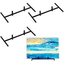Yaocom 4 Pcs Black Metal Display Stands Sleek Easel Holder for Stained Ceramic Tiles Art Collectibles, Elegant Picture Frame Stand for Home Decor, Office, Gallery Trade Show Exhibits