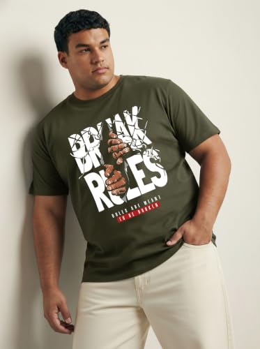 Image of Toodlegram Men Plus Size Printed Cotton T-Shirt for Men Regular Fit 3XL-10XL Half Sleeve