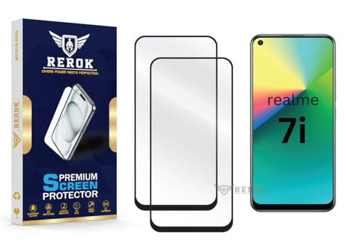 Image of Gorilla Tempered Glass Screen Protector Compatible with Realme 7i [Pack of 2] | Edge-to-Edge, Bubble-Free, Case Friendly, Easy Installation Kit