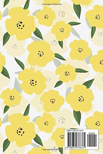Notebook: Unlined Journal - 6 x 9 in unruled notebook - 100 blank plain pages - Yellow flower floral cover design - Image 2