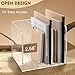 B5 Thickened Acrylic Desk Organizer,Book Organizer,Acrylic Book Holder,Acrylic File Organizer Equipped with 3 Vertical Compartments Rack,with Scratch-Resistant Pads to Protect Your Desktop
