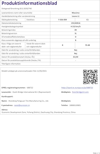 Sommerreifen 195/60 R16 Massimo Motor 89H