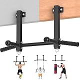 HWOOUSA Joist Mounted Pull Up Bar, 650lbs Heavy Duty Strength Training Pullup Bars, Multi-Grip Chin Up Bar for Home Gym, Garage & Basement Ceiling Beam Installation