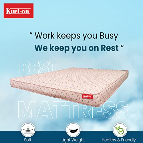 Image of Kurl-On Mattress | Mattress Single Bed, High Density Foam Mattress, 6-Inch Bed Mattress, Mattress Single Size, Sturdy Heavy Duty Foam (78x36x6 Inches, Medium Firm Support)-Jade P