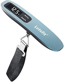 Letsfit Digital Luggage Scale, 110lbs Hanging Baggage Scale with Backlit LCD Display, Portable