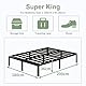 Lutown-Teen Metallbett 180x200 cm mit Rundes Beine, Höhe 36cm Ehebett Bettrahmen mit Metall Lattenrost, Schwarz