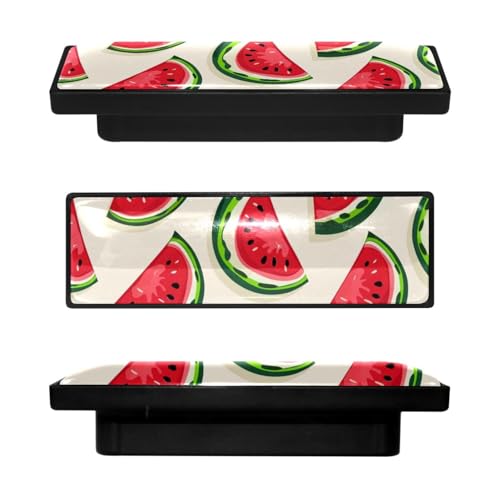 Boutons d'armoire rectangulaires pastèque rouge pour placard et tiroir de cuisine (Lot de 4) - 2