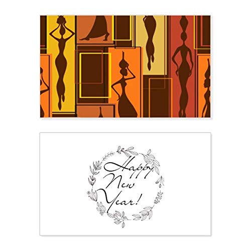 Carte de nouvel an abstraite pour femme noire pour des voeux originaux