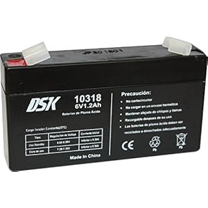 DSK – Sealed Rechargeable AGM Lead Battery. 6V 1.2Ah Ideal for electric cars and motorcycles for children, Scooters, UPS…