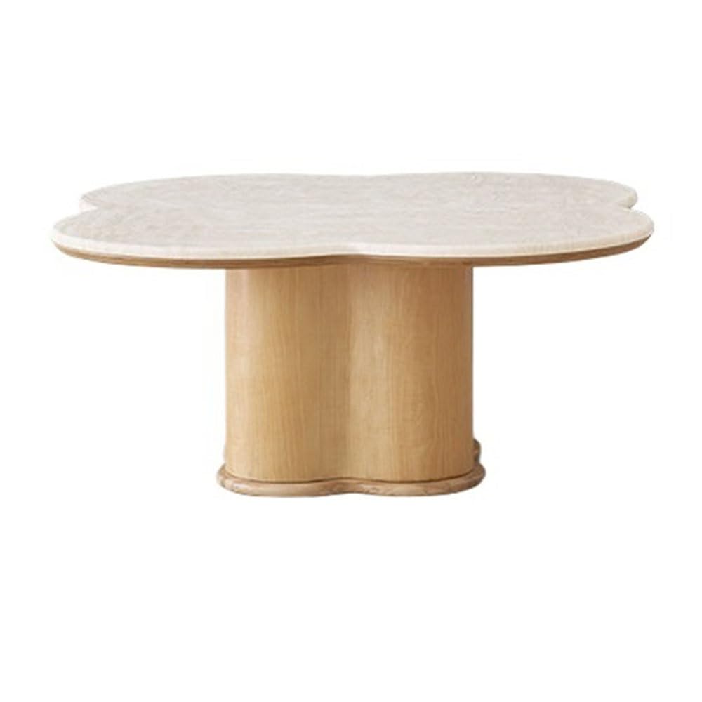 ZTHYSHOZ Side Table Curved Wooden Coffee Table Neutral Modern Design Cylindrical Legs Living Room Centerpiece(Natural,Small)