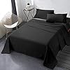 Queen Bed Sheet Set, 4pcs Bedding Sheets & Pillowcases, Soft Microfiber 1800 Thread Count 16″ Deep Pocket Luxury Bed Sheets – Hypoallergenic, Wrinkle & Fade Resistant (Black)