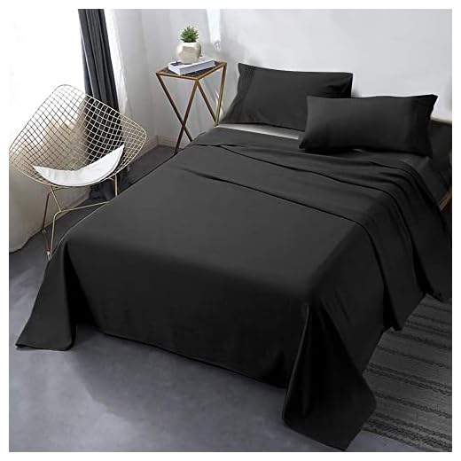 Secura Everyday Luxury Queen Bed Sheet Set 4 Piece - Soft Microfiber 1800 Thread Count 16" Deep Pocket Sheet Sets - Hypoallergenic, Wrinkle & Fade Resistant (Black)