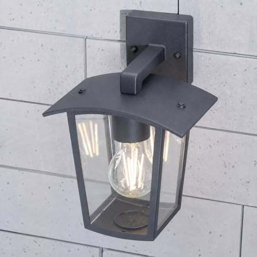 Applique murale d'extérieur lanterne noire pour illuminer chaleureusement votre terrasse et entrée