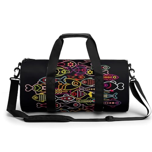 Sac de sport gym Poisson Couleur grand format pour voyage et randonnée week-end