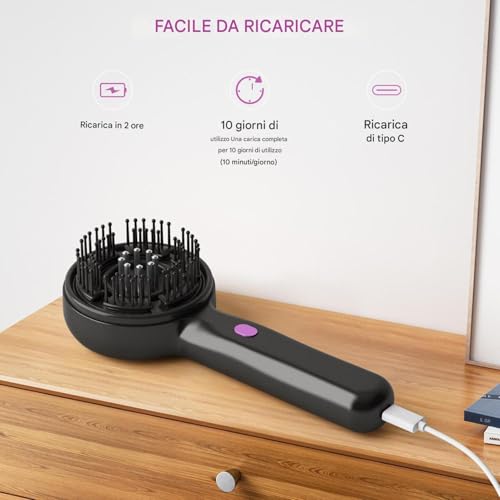 Peigne de massage diffuseur d'huile capillaire avec brosse à tête vibrante multifonction