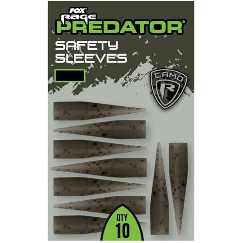 Fox Rage - Fox Rage Predator Camo Safety Sleeves - 10 Gummisleeves, Gummischlauch, Vorfachzubehör, Größe:Medium