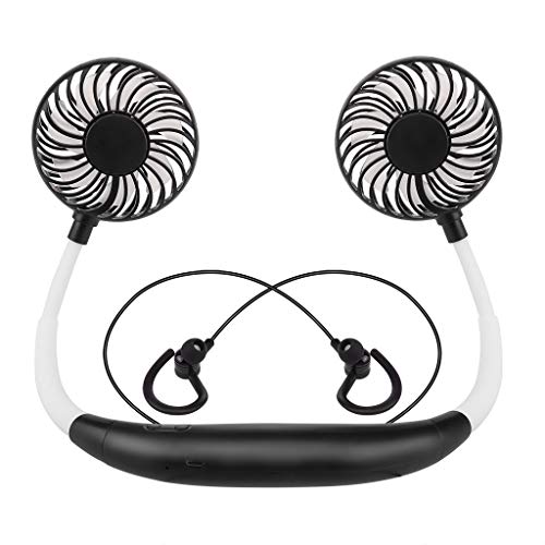 Portable Neck Fan Mini Fan 3 Speed USB Rechargeable Mini Neckband Fan BT