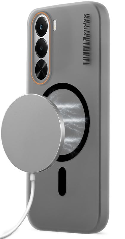 Image of Mr. Case Back Cover for Realme P4x 5G Sleek Frosted Translucent Back Only Compatible with Wireless Magnetic Accessories | Anti-Scratch Shockproof Phone Case - Black