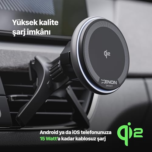 Xenon Smart Araç İçi Telefon Tutucu | 15W Hızlı Kablosuz Şarj Sensörlü Akıllı Otomatik Kavrama X6401 - Görsel 3
