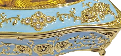 Image of Napkin Holder for Dining Table - Tabletop Napkin Dispenser, Tissue Paper Container for Kitchen, Home, Office, Restaurant (White, Gold) (Sky Blue-Gold)