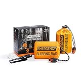 Bivy Bag Emergency Sleeping Bag Survival Sleeping Bag Lightweight and Waterproof Includes Fire Starter 5 Fire Tinders Suitable for Hiking Camping Outdoor Activities