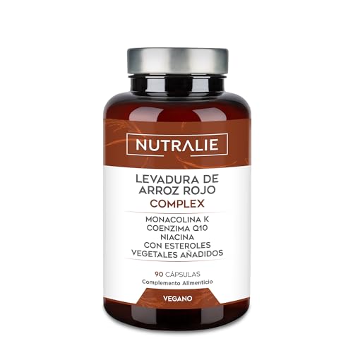 Levadura de Arroz Rojo 2,9mg Monacolina K + Q10 + Vit C E - Levadura de Arroz Rojo Cápsulas - Red Yeast Rice Complex 90 Cápsulas Veganas Nutralie