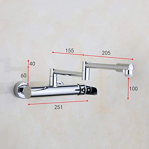 Grifos mezcladores para cocina de pared con extensión de agua fría y caliente de una manija 5
