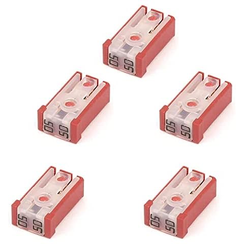 5 pcs Slotted Automotive MCASE Mini Shaped Cartridge Fuse Kit, 50A, 32V Cover