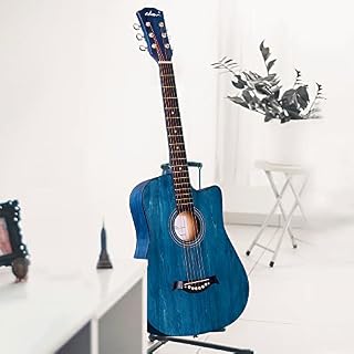 ADM Guitare acoustique 38 Pouces pour Débutant, guitare folk bleue pour enfants, étudiants, adultes (corde en acier) - Les Beatles, Paul McCartney, John Lennon, RIngo Starr, George Harrison ADM Guitare acoustique 38 Pouces pour Débutant, guitare folk bleue pour enfants, étudiants, adultes (corde en acier) – Image 6