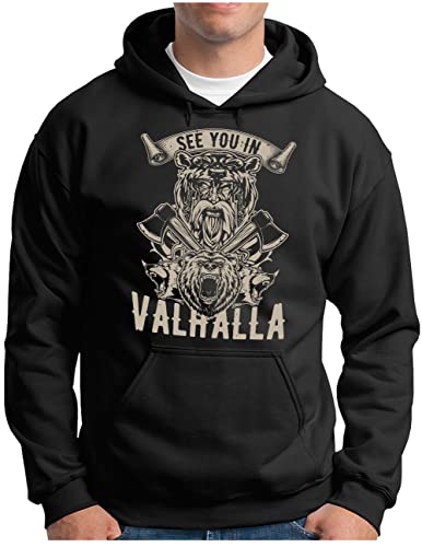 Sweat viking noir OM3 ample et chaud contre le froid hivernal