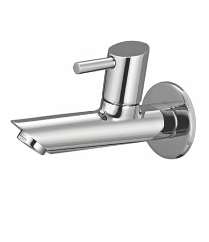 THOISEWELT Kitchen Bath Fixtures Long Body Bib Cock Faucet Tap with Flang Full Brass Body Chrome (FR-09-117)