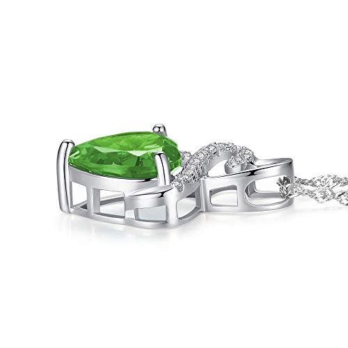 The Diamond Deal Lab-Created Green Emerald Gemstone May Birthstone Heart And Diamond Accent Pendant Necklace Charm In 925 Sterling Silver #TOP2