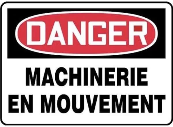 OSHA DANGER SAFETY SIGN MOVING, Mfr: FRMEQM060XP-A