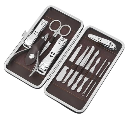 Kit Manicure Masculino Feminino Estojo 12 Peças Aço Inox