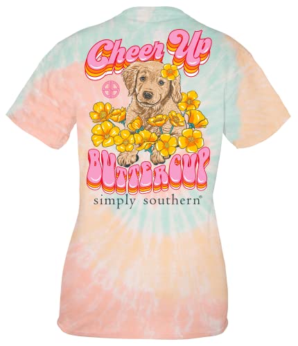 Simply Southern Cheer Up Buttercup Tie Dye Short Sleeve T-Shirt (Large) #TOP20