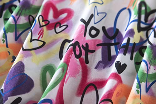 Pnaeong Women's Nightgowns Short Sleeves Cotton Sleepwear Print Sleep Shirt Xtsy108-Pink Love-S #TOP5