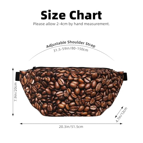 Sac banane de course imprimé grains de café torréfiés avec sangle - 3