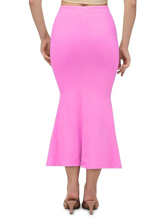 Image of Saree Shapewear Petticoat for Women Cotton Blended Lycra Body Shaper Peticoat, Long Under Skirt Dress for Saree,Stretchable Fishcut Innerwear for Ladies Saree in Party