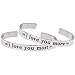 O.RIYA I Love You Most Bracelet Jewelry. I Love You More Cuff Bracelet- A Set of 2 in Stainless Steel , Couples Gifts For Him And Her / Mother Daughter Bracelet Set For 2