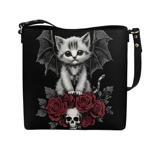 Image of HUGS IDEA Boho Bags for Women Leather Handbag Shoulder Bucket Crossbody Purse