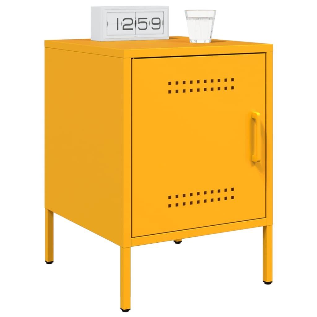 Industrie-Stil Nachttisch mit robustem Stahlgestell, viel Stauraum und multifunktionalem Design für Wohnzimmer, Schlafzimmer und Büro