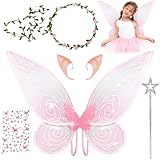 ☘️【MatéRiau de Haute Qualité】 Les ailes de fée sont faites d'un matériau en organza, léger et durable et ne sera pas lourd lorsqu'il est porté. Le tissu Organza a un effet dégradé magique. Différentes lumières reflètent de belles couleurs, qui sont encore plus éclatantes dans des conditions dynamiques.