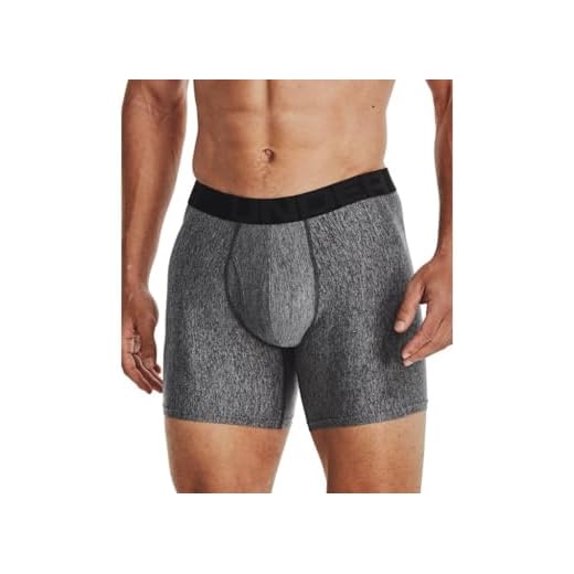 Under Armour Boxer Tech pour homme 15,2 cm, (017) Gris de jais chiné moyen/Noir, T- Petit