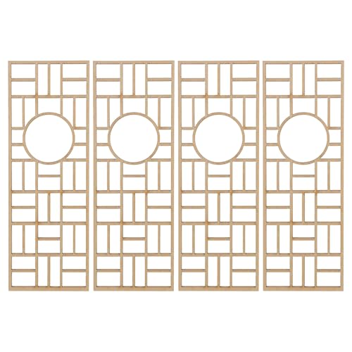 VICASKY Lot de 4 Paravents Miniatures Pliables en Bois pour Maison de Poupée, Décor Vintage, Mobilier Miniature Chinois, Accessoires pour Mini-paysages et...