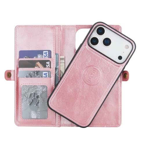 Housse en cuir supérieur pour iPhone 15 couleur or rose