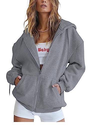 Image of PRETTYGARDEN Women's Fall Zip Up Hoodies Sweatshirts