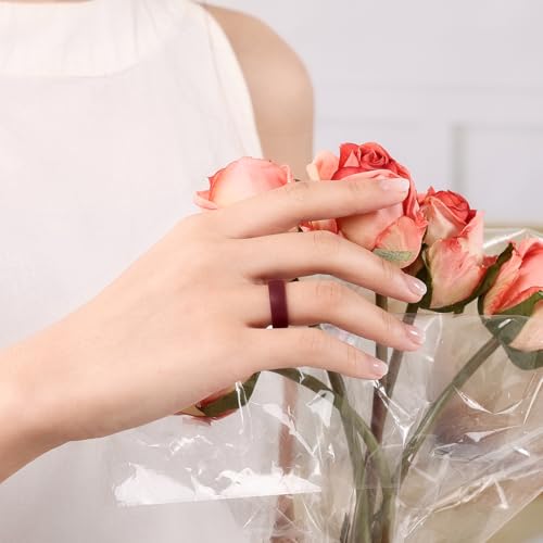 Image of Egnaro 4 /5 /8 Variety Multipack Ergonomic Breathable Anniversary Rings, 6mm Wide - 2mm Thick Rubber Wedding bands women, silicone Rings Women with Half Size
