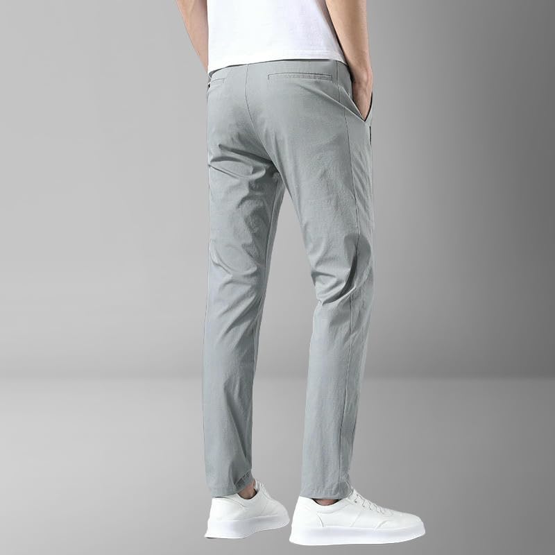 Men's Summer Thin Elastic Waist Korean Style Slim Fit Patchwork Tapered Sporty Casual Pants3