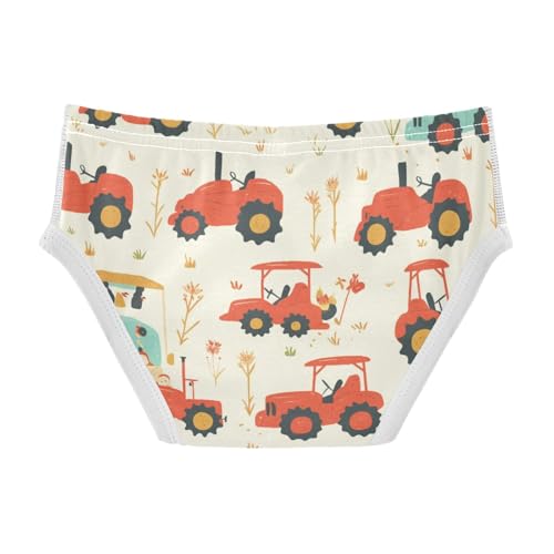 KLL Red Old Wheeled Tractors Toddler Boy Comfort Briefs Underwear Cute Children Undies2